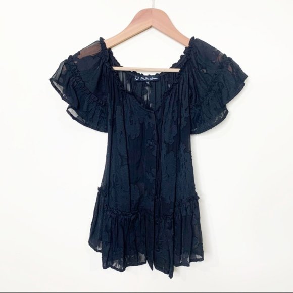 FLL Pina Colada Top Off-The-Shoulder Lace Buttons - Picture 11 of 14